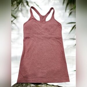 Lululemon Ebb To Street Light Support Tank Shelf Bra Spiced Chai Color